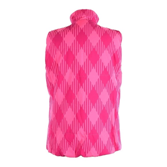 Nike Golf Thermal Vest XL NWT Pink Plaid Argyle Mock Neck Barbie Sport Athletic - Picture 2 of 12
